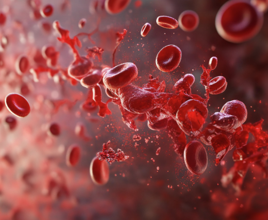 Mikroskopowy obraz krwi.